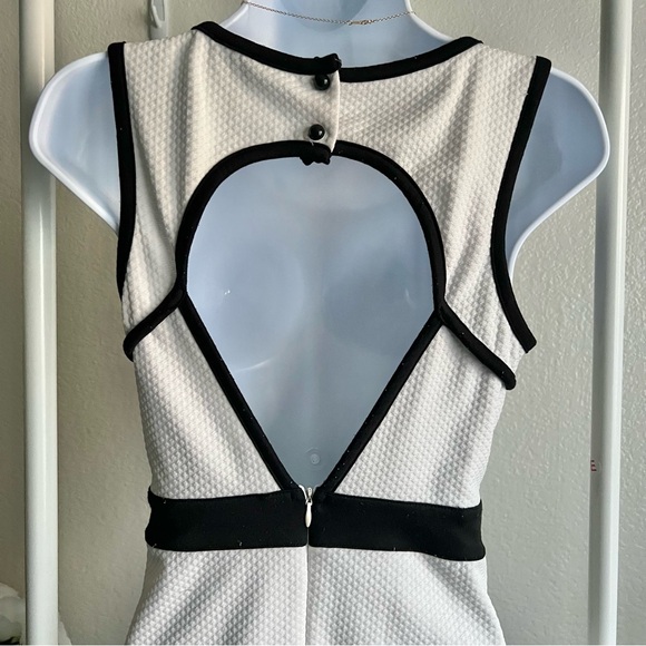 Bebe White Mini Dress with Black Trim - Size Small - Perfect for Summer Parties! - Picture 7 of 9